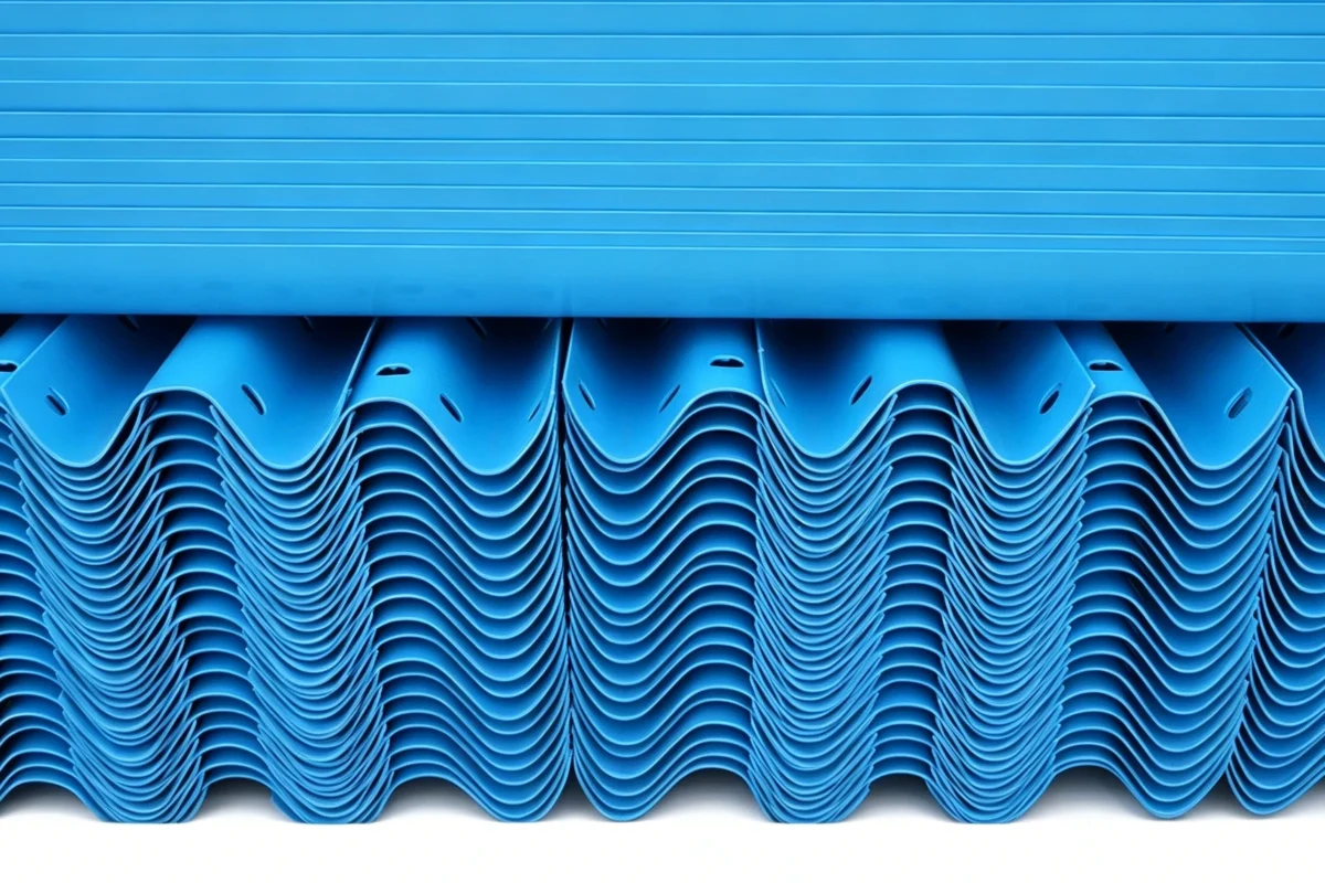 Powder-Coated Guardrail in Multiple Colors (Green, Brown, Blue) - Custom RAL Color Options