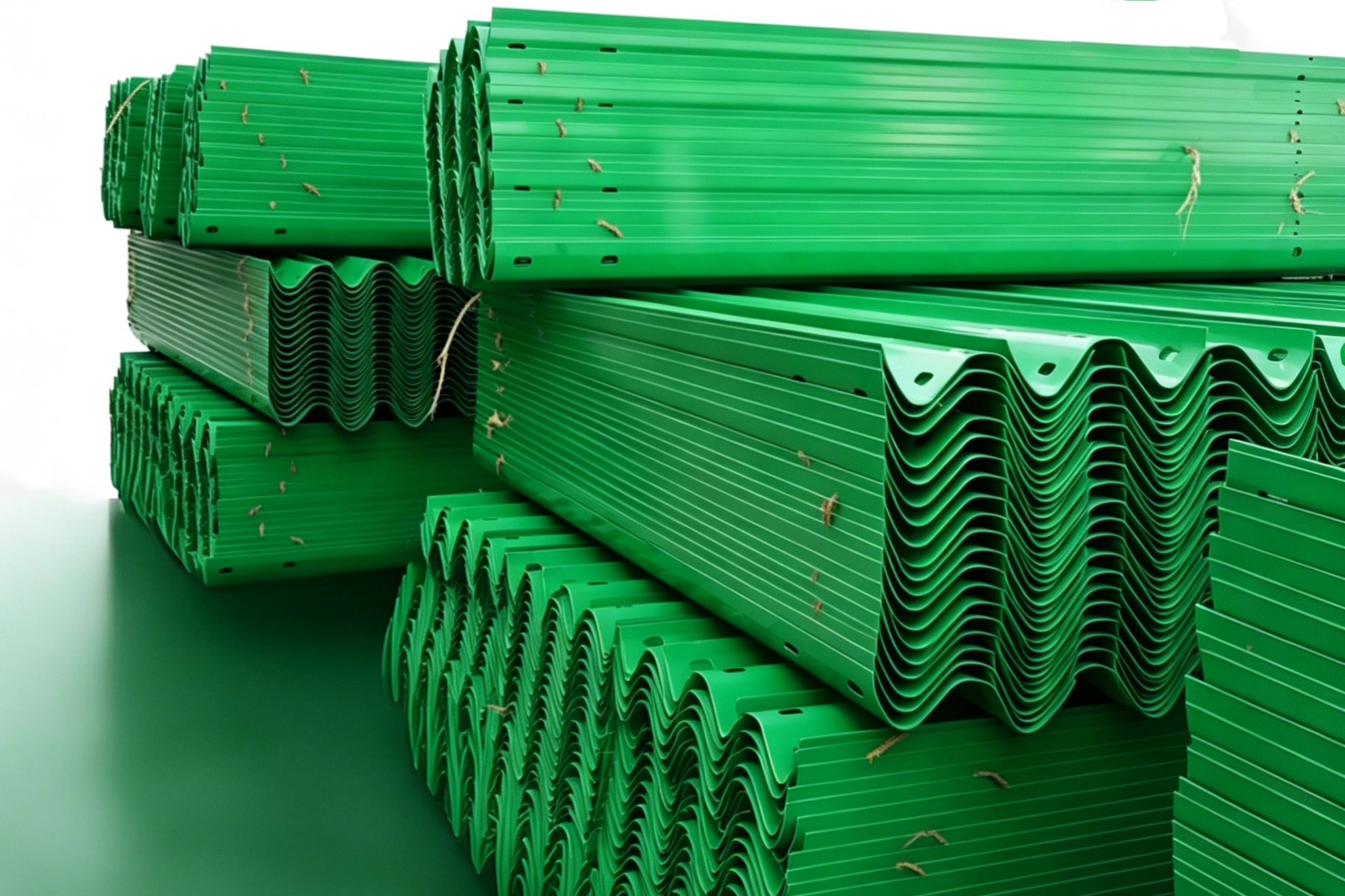 Green Powder-Coated W-Beam Guardrail for Scenic Highway - China Manufacturer