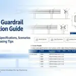 Chinese highway guardrail specifications guide with W-beam and Thrie-beam technical drawings