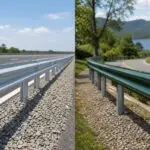 Hot-dip galvanized guardrail vs green powder-coated guardrail