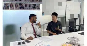 Ethiopian customer discussing a highway guardrail project with the China Guardrail team