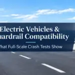Electric vehicle and roadside guardrail compatibility