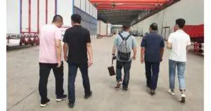 Indonesian customer visiting the highway guardrail manufacturing facility with the China Guardrail team